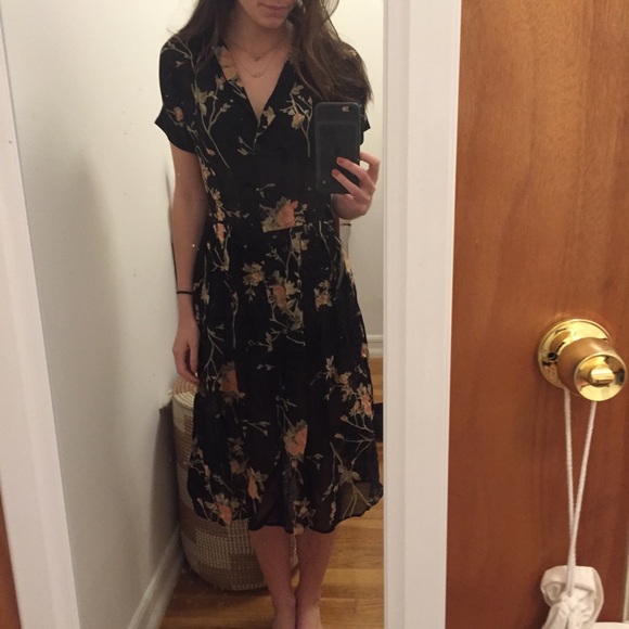 dark floral midi dress